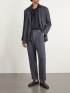 Barena - Cropped Tapered Pleated Linen-Blend Suit Trousers - Gray