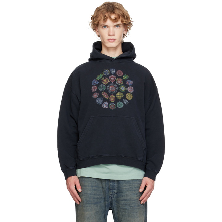 Photo: Balenciaga Black Logo Spiral Medium Fit Hoodie