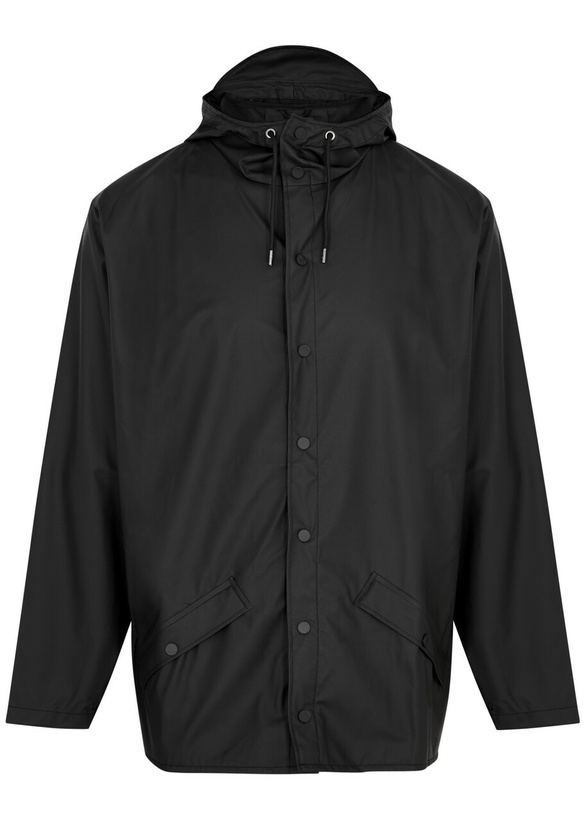 Photo: Rains Short Matte Rubberised Raincoat Black