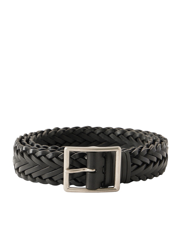 Photo: Nili Lotan - 3cm Nic Woven Leather Belt - Black