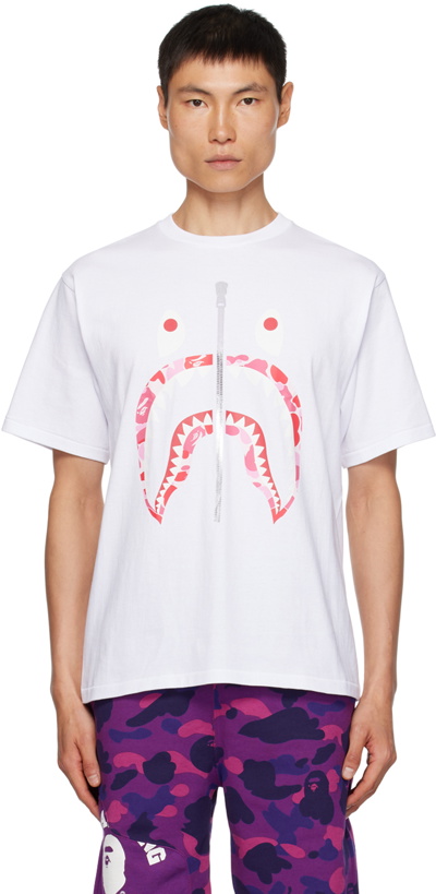 Photo: BAPE White ABC Camo Shark T-Shirt