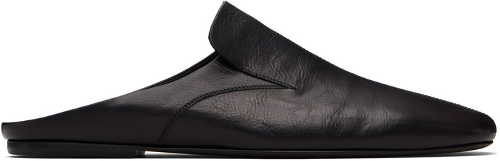 Photo: Dries Van Noten Black Leather Mule Slip-on Loafers