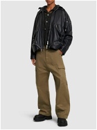 OFF-WHITE Arrow Multi-pocket Leather Zip Jacket
