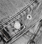 Helmut Lang - Cropped Stonewashed Denim Trucker Jacket - Gray