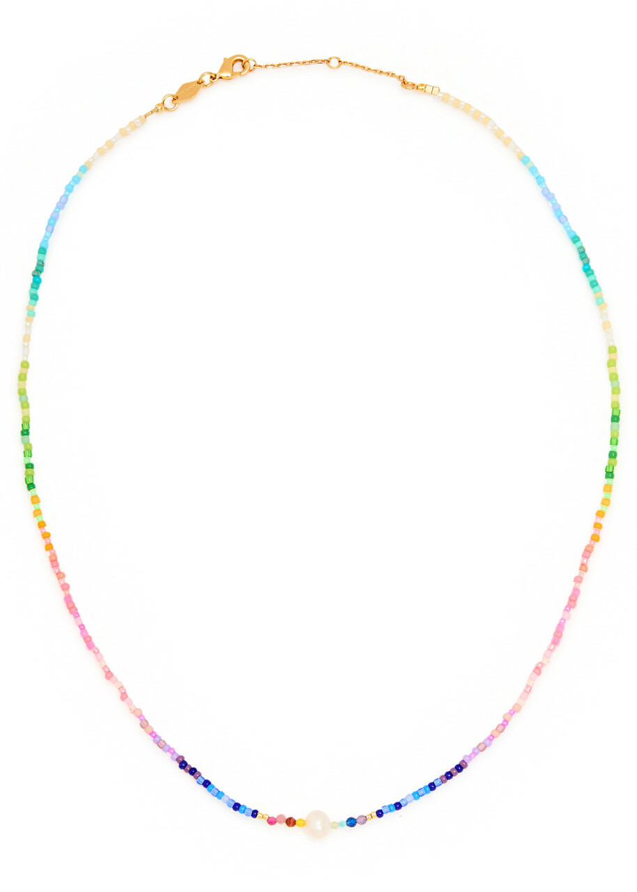 Anni LU Capri Beaded 18kt Gold-plated Necklace - Multicoloured - One Size