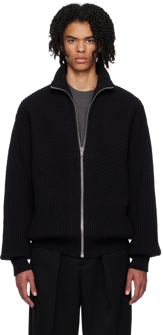 Jil Sander Black Zip Cardigan Jil Sander