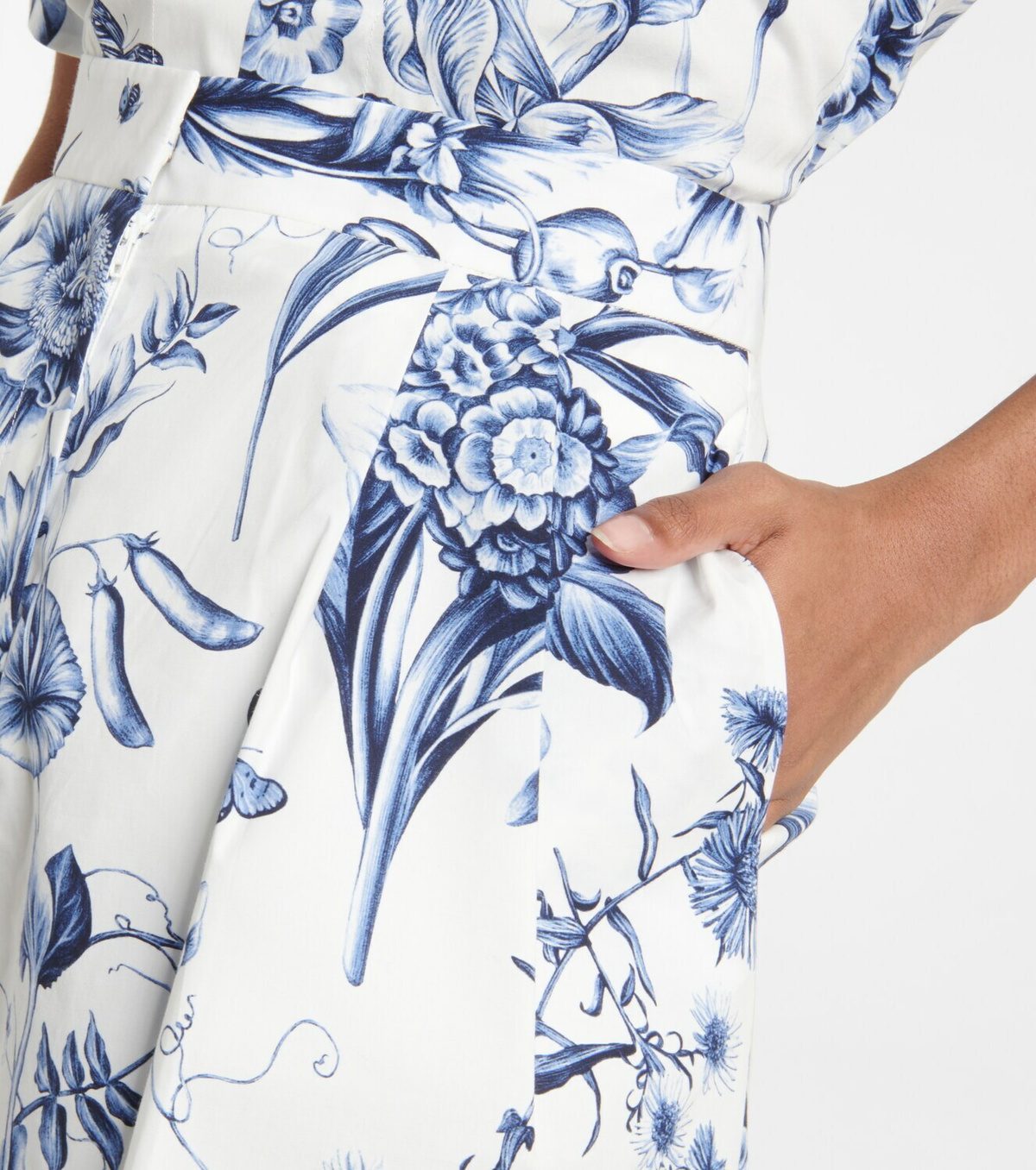 Oscar de la Renta Floral cotton poplin shorts