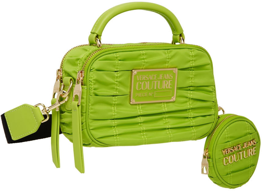 Versace Jeans Couture Green Crunchy Nylon Bag Versace