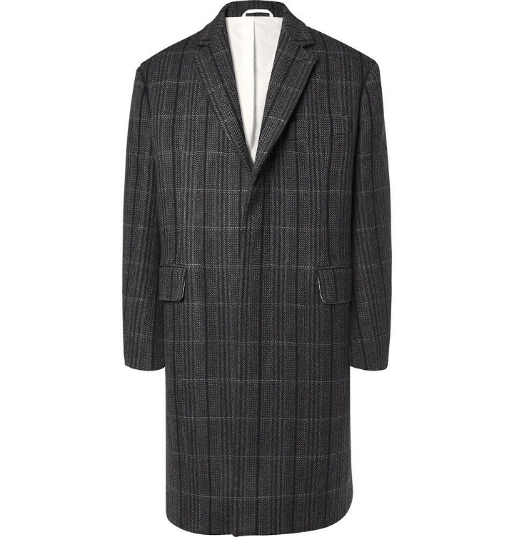 Photo: CALVIN KLEIN 205W39NYC - Oversized Checked Virgin Wool and Silk-Blend Coat - Men - Gray
