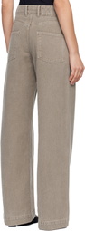 mfpen Beige Straight Cut Jeans