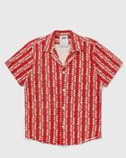 Oas Red Scribble Cuba Net Shirt Red - Mens - Shortsleeves