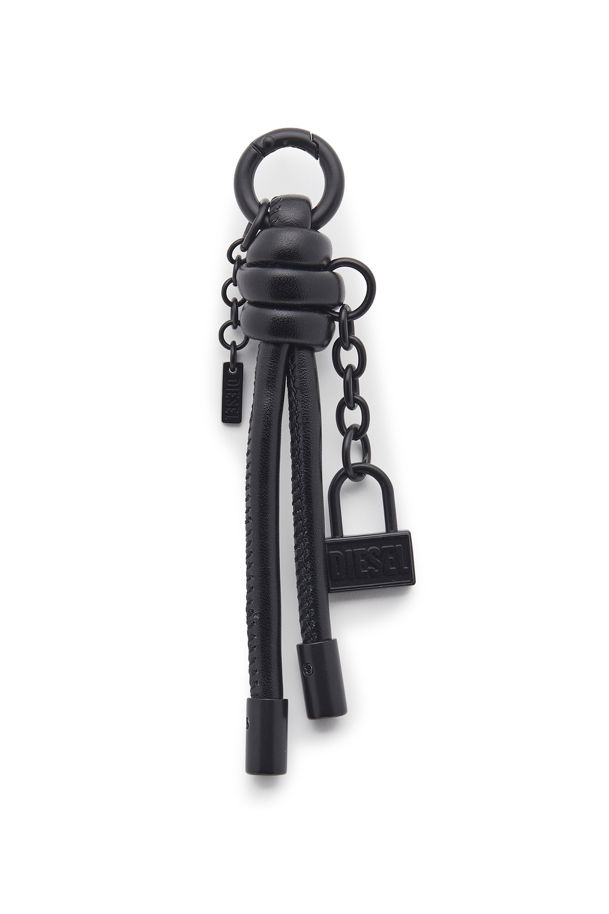 Diesel Metal keyring/charm with Diesel padlock detail - Charms and Keyrings Mens in Black