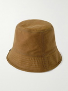LOEWE - Reversible Leather-Trimmed Waxed Cotton-Canvas and Wool-Blend Bucket Hat - Brown