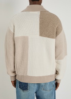 Axel Arigato Franco Colour-block Wool-blend Cardigan Beige