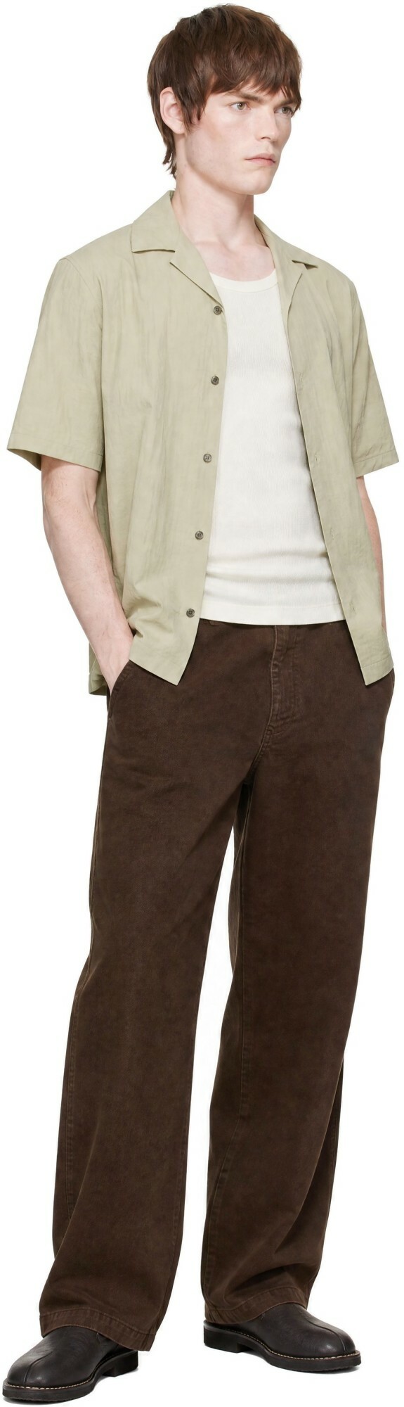 Maison Kitsuné Khaki Resort Shirt