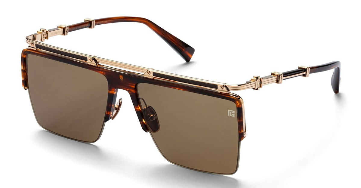 Balmain Triomphe - Brown Swirl / 12k Gold Sunglasses Balmain