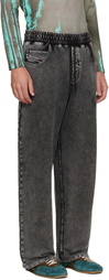 Diesel Gray Denim-Effect Sweatpants