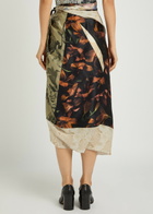 Maison Margiela Floral-print Asymmetric Silk Midi Wrap Skirt Brown