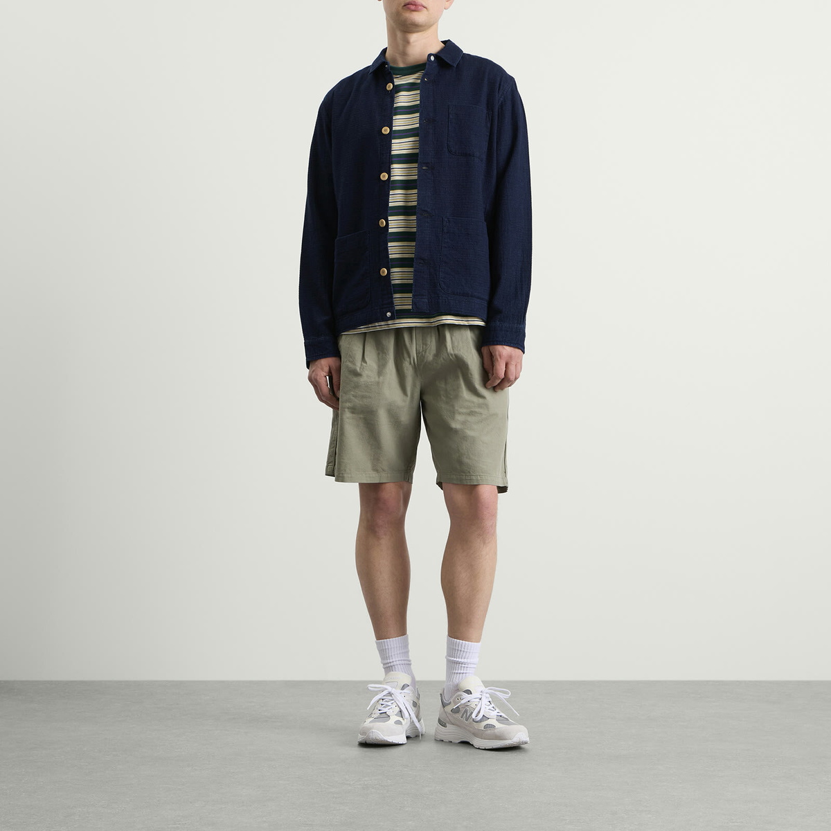 Folk Men's Assembly Jacket in Indigo Basketweave