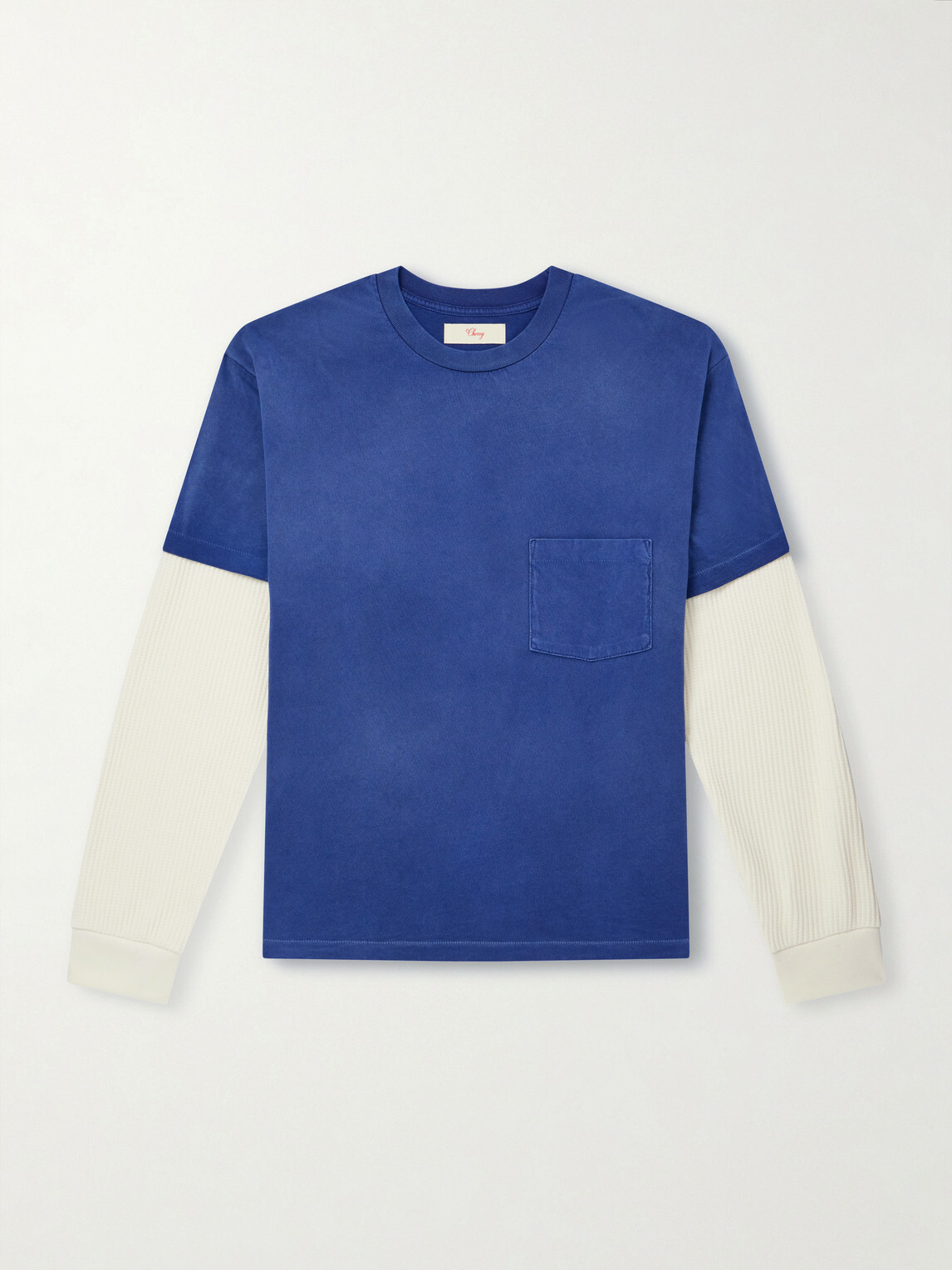 Cherry Los Angeles - Santa Fe Layered Printed Cotton-Jersey T-Shirt - Blue