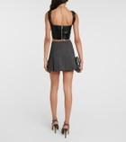 Alessandra Rich Belted pinstriped miniskirt