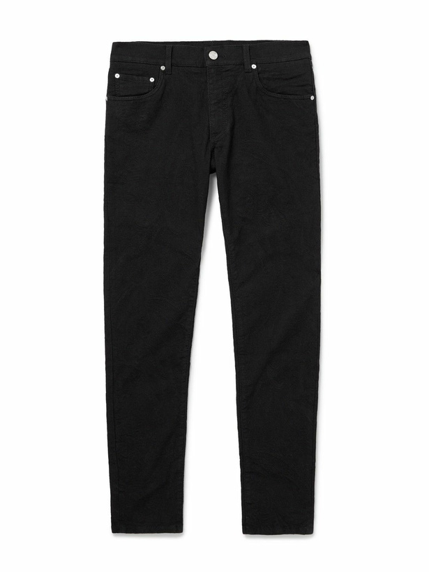 Photo: Etro - Slim-Fit Paisley-Jacquard Cotton-Blend Trousers - Black