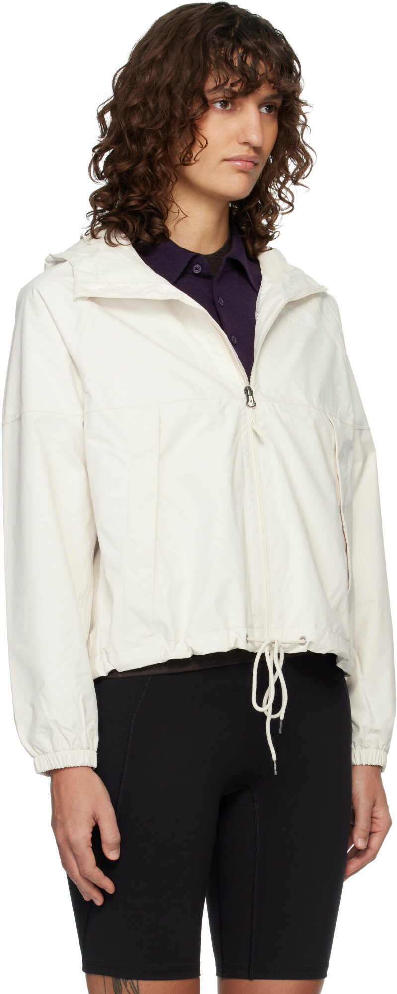 The North Face White Antora Hoodie Rain Jacket