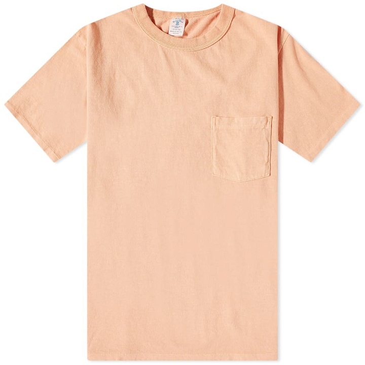 Photo: Velva Sheen Men's Pigment Dyed Pocket T-Shirt in Coral