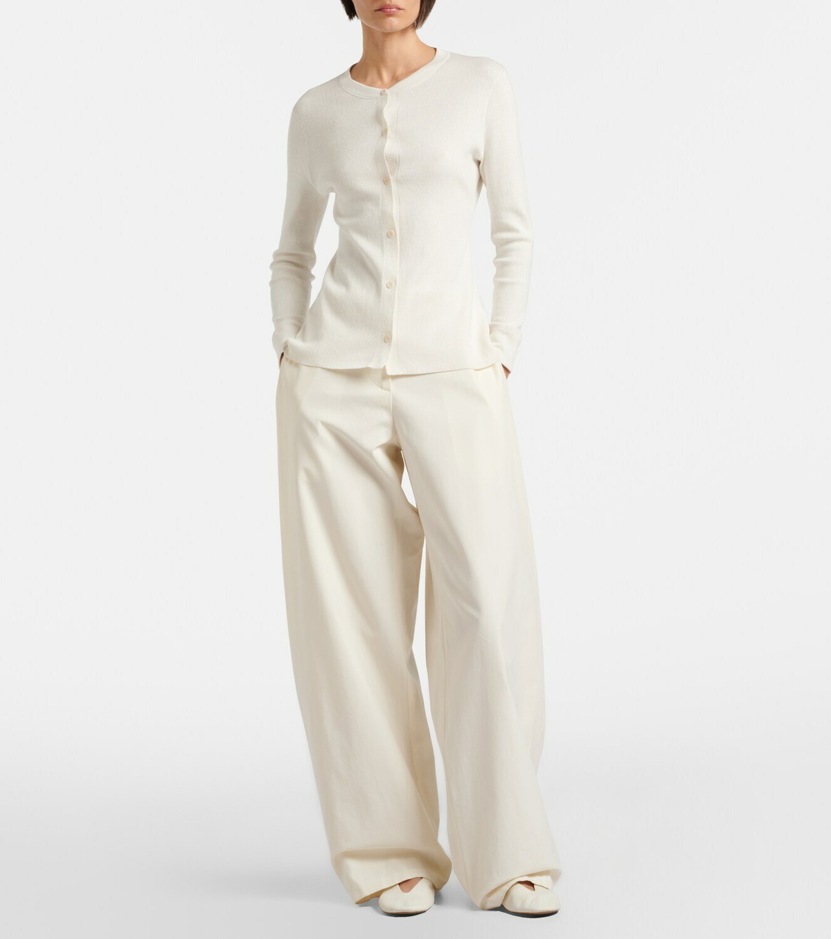 The Row Fay leather ballet flats