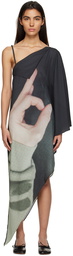 MM6 Maison Margiela Black Hand Sign Midi Dress