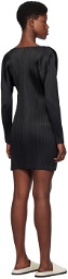 Pleats Please Issey Miyake Black Monthly Colors December Minidress