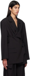 J KOO Black Wrap Blazer