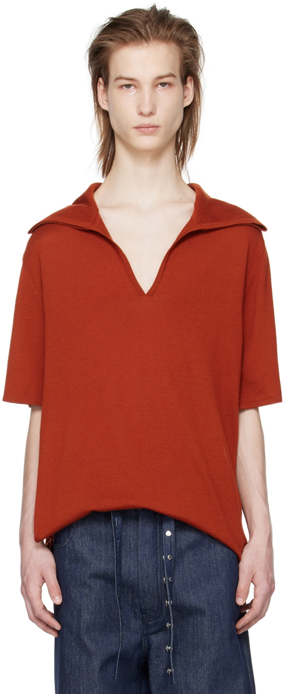 T/SEHNE SSENSE Exclusive Orange Open-Seam Polo