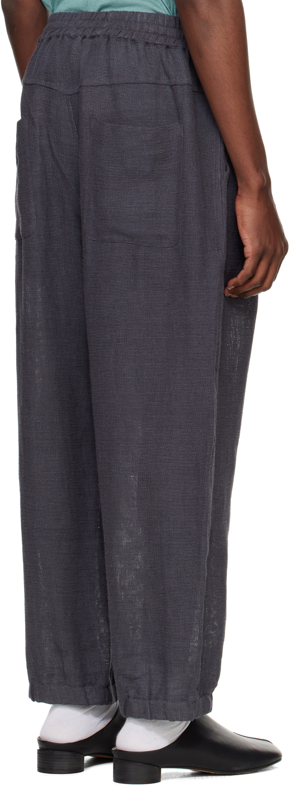 Jan-Jan Van Essche Gray O-Project Mesh Cloth Woven Sweatpants
