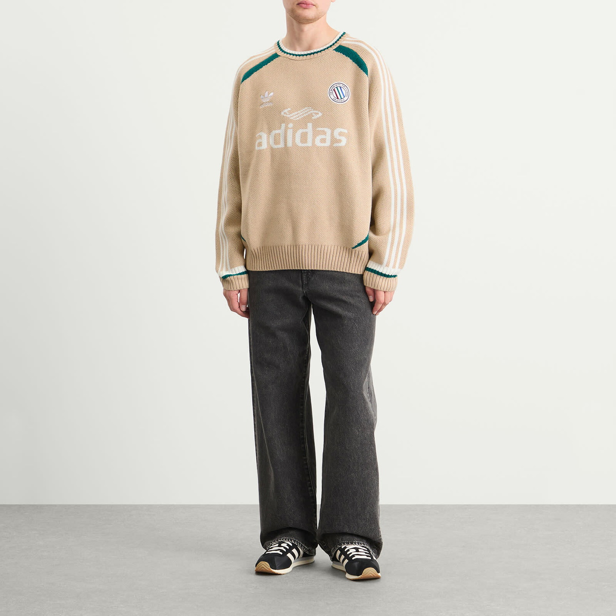Adidas Adicolor Crew Knit in Wonder Beige