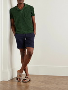 Orlebar Brown - Camp-Collar Cotton-Terry Polo Shirt - Green