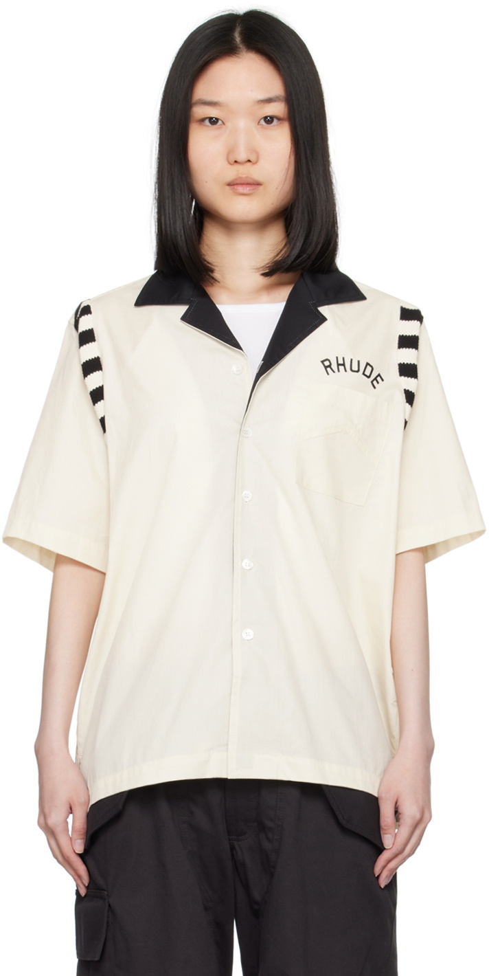 Rhude Off-White & Black Chamonix Alpine Shirt
