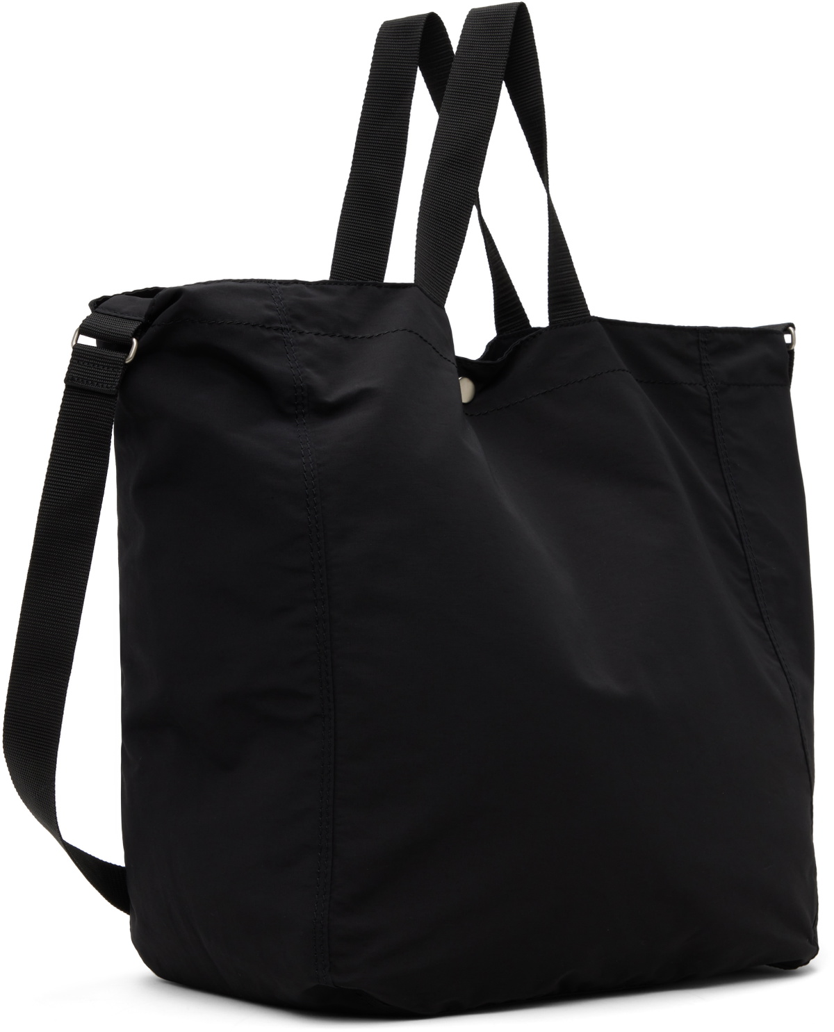 Comme des Garçons Homme Black Cotton Nylon Grosgrain Tote