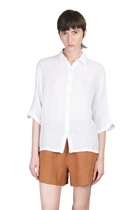 120% Lino Shirt In White Linen