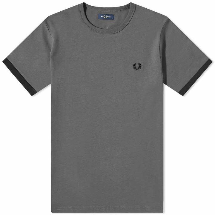 Photo: Fred Perry Authentic Men's Ringer T-Shirt in Gun Metal