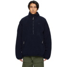 Balenciaga Navy Sherpa Half-Zip Jacket