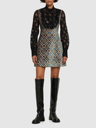 ETRO - Tapestry Velvet & Lace Mini Dress