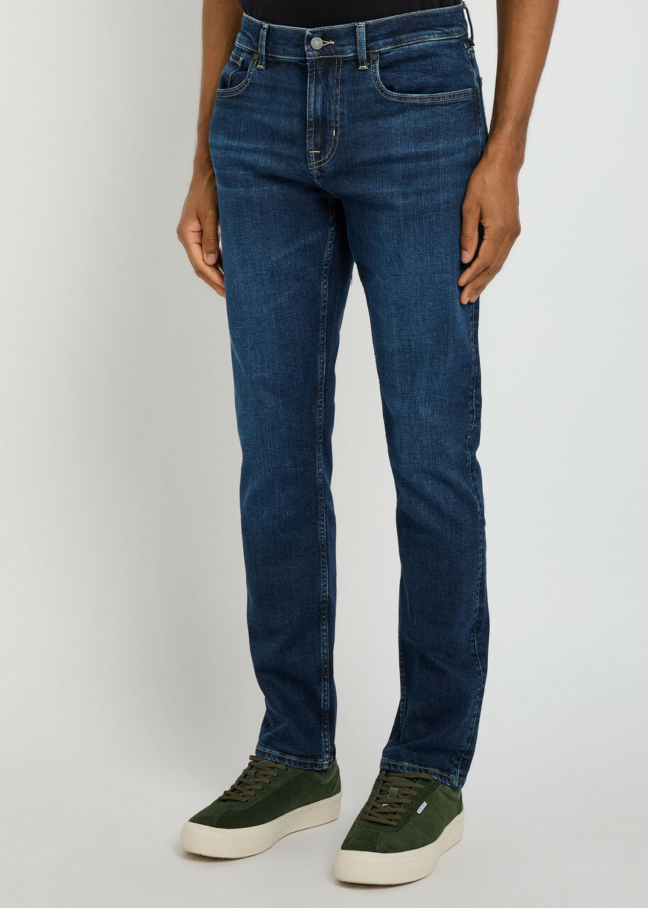 7 For All Mankind Slimmy Stretch-denim Jeans Dark Blue