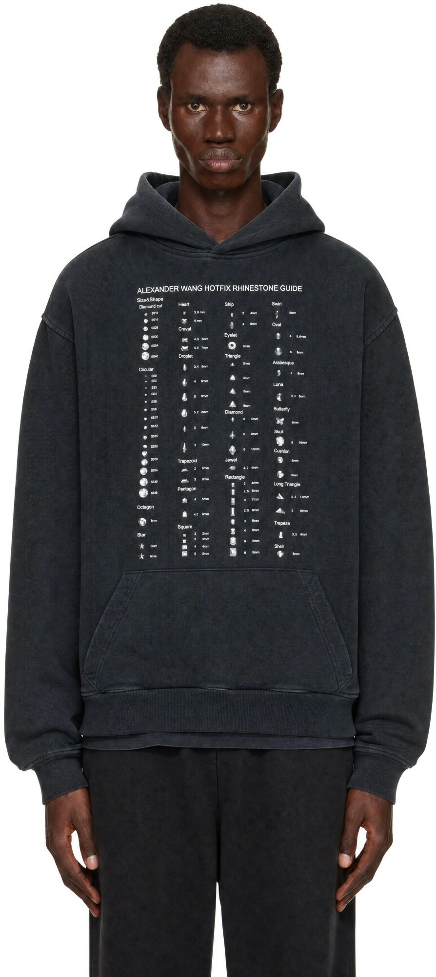 Alexander Wang Black Hotfix Card Graphic Hoodie