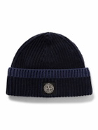 Stone Island - Logo-Appliquéd Ribbed Virgin Wool Beanie