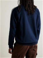 adidas Originals - Logo-Embroidered Striped Cotton-Blend Jersey Sweatshirt - Blue