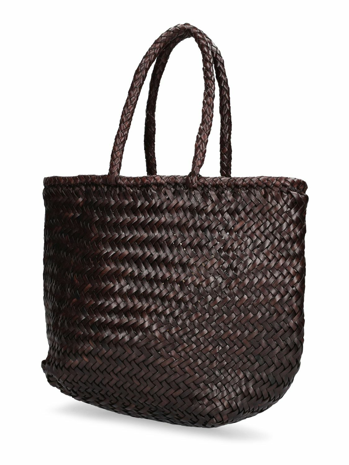 トートバッグ Dragon Diffusion GRACE BASKET SMALL - Woven leather bag Dragon Diffusion - Grace Basket Small Pearl