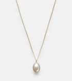 Mateo 14kt gold pendant necklace with pearl and diamond