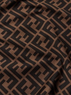 FENDI - Logo-Print Cotton-Jersey T-Shirt - Brown