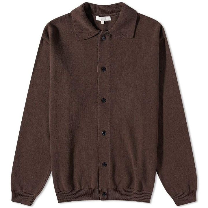 Photo: mfpen Men's Button Up Knit in Brown